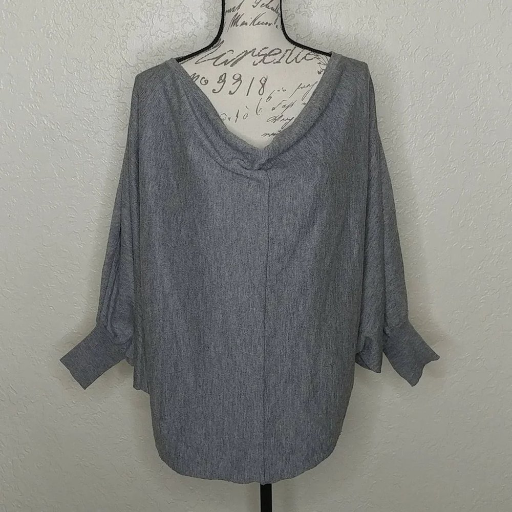 Non Stop Oversized Dolman Sleeve Sweater Gray